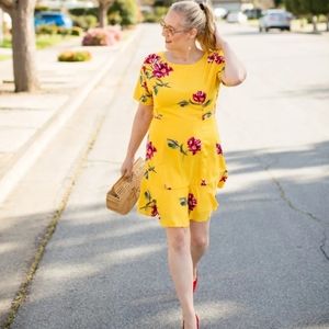 Socialite floral strappy cut out back dress